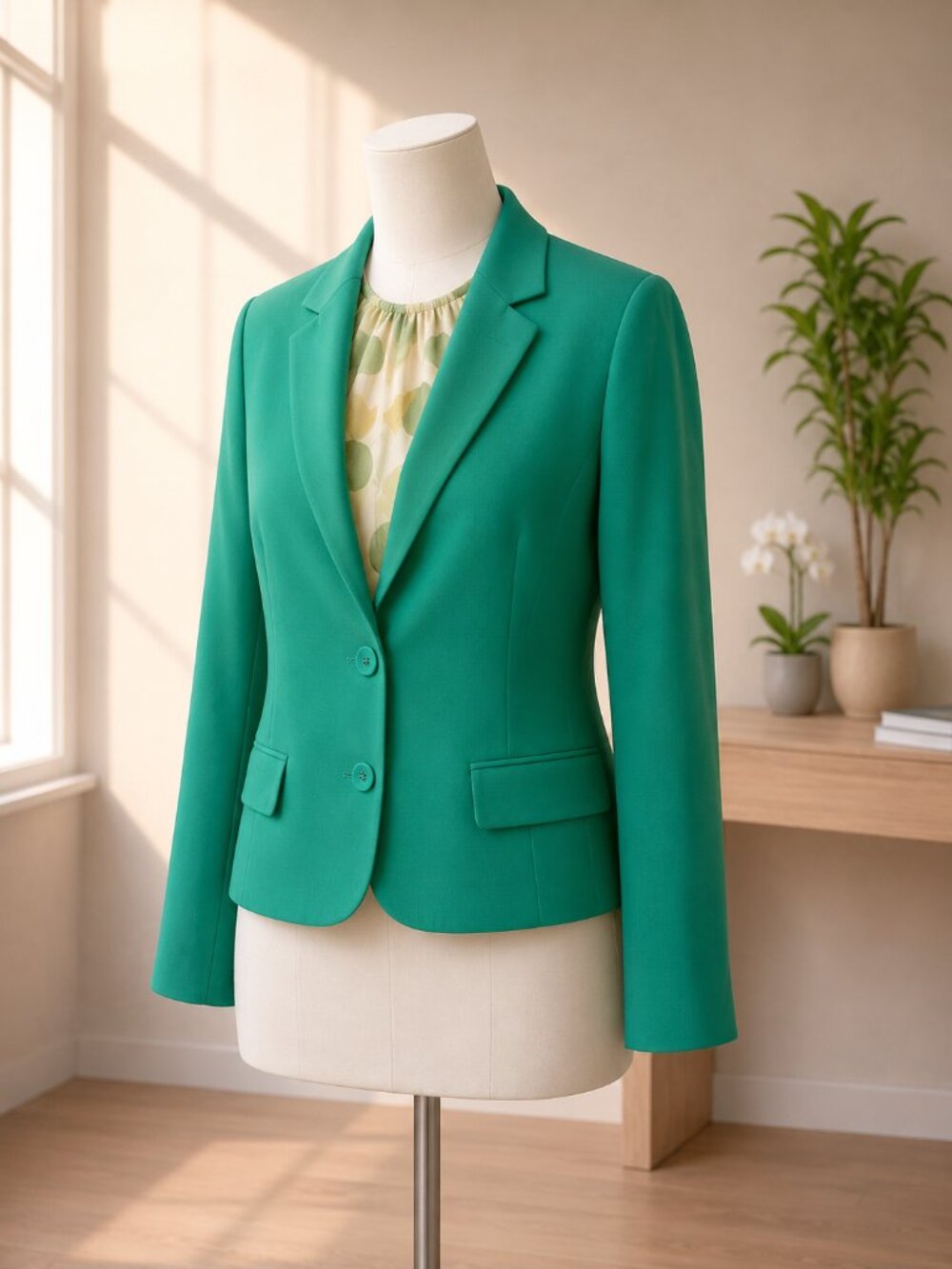 Nine West Vibrant Green Suit Jacket
